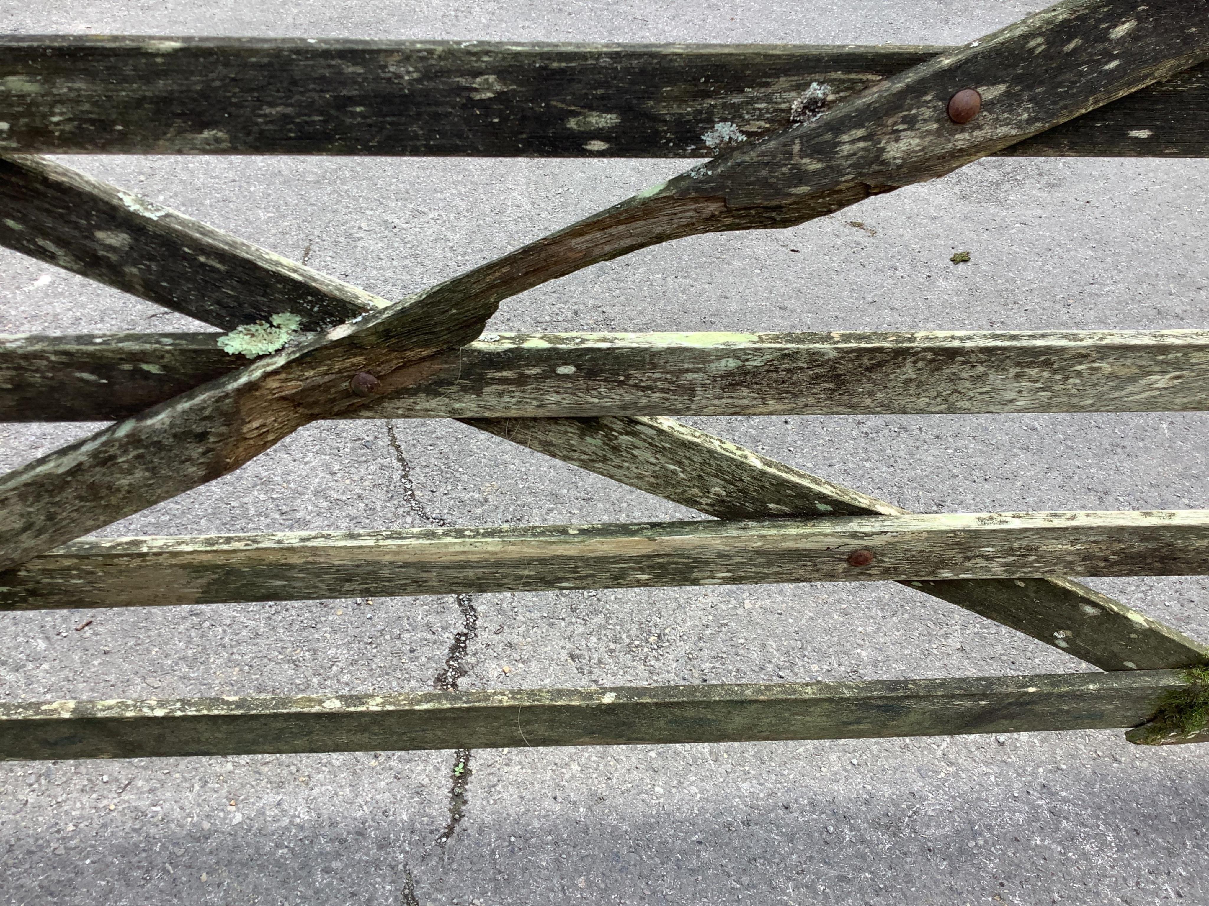 A pair of 12ft Biddenden hardwood gates with galvanised mounts